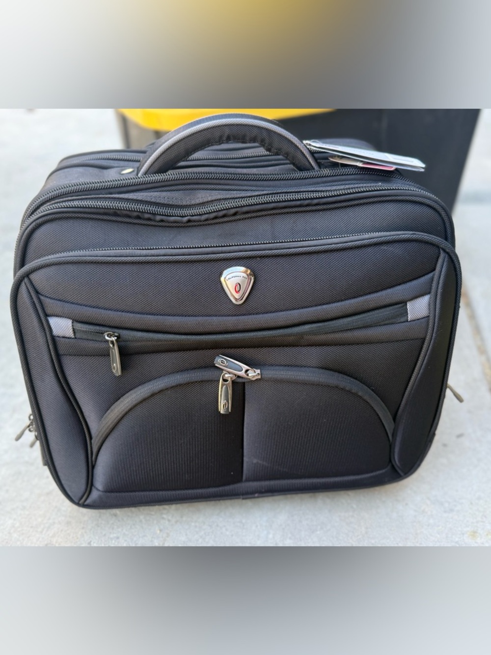 Calpak Black Laptop Briefcase with Front Organizer